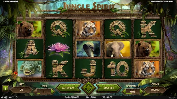 Review of Jungle Spirit Call Of The Wild by Netent at 55bmw