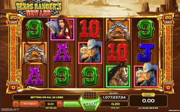 Review of Texas Rangers Reward by Gameart: 55BMW Casino Insights